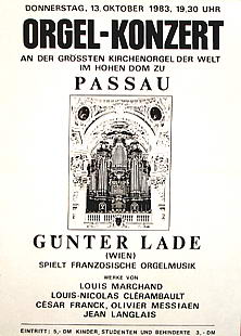 Günter Lade - Konzert Passau, Dom 1983